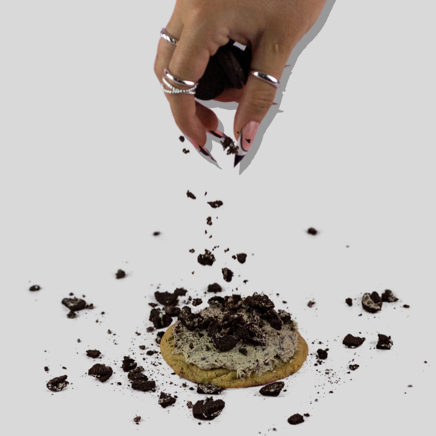 Cookies n Cream cookie topped with Oreo buttercream