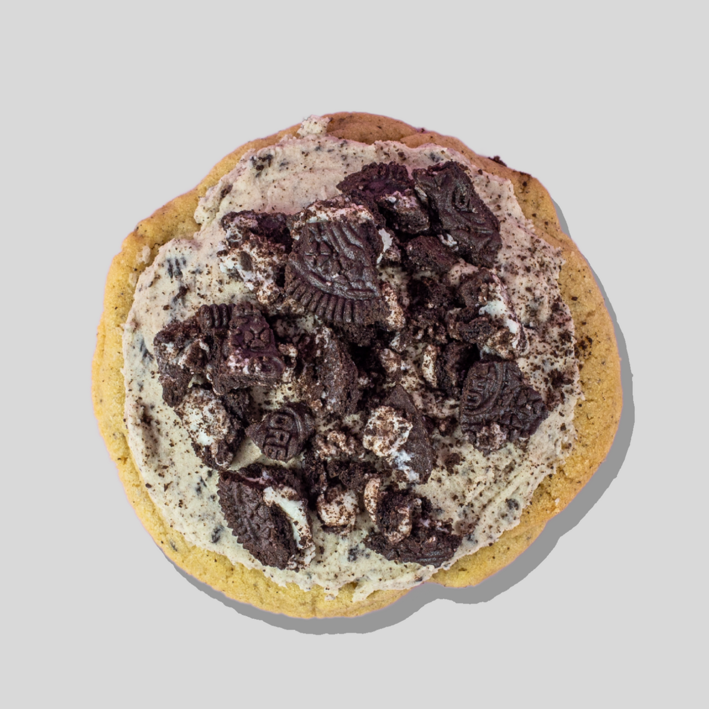 Cookies n Cream Maxi cookie with Oreo buttercream frosting and crushed Oreos.