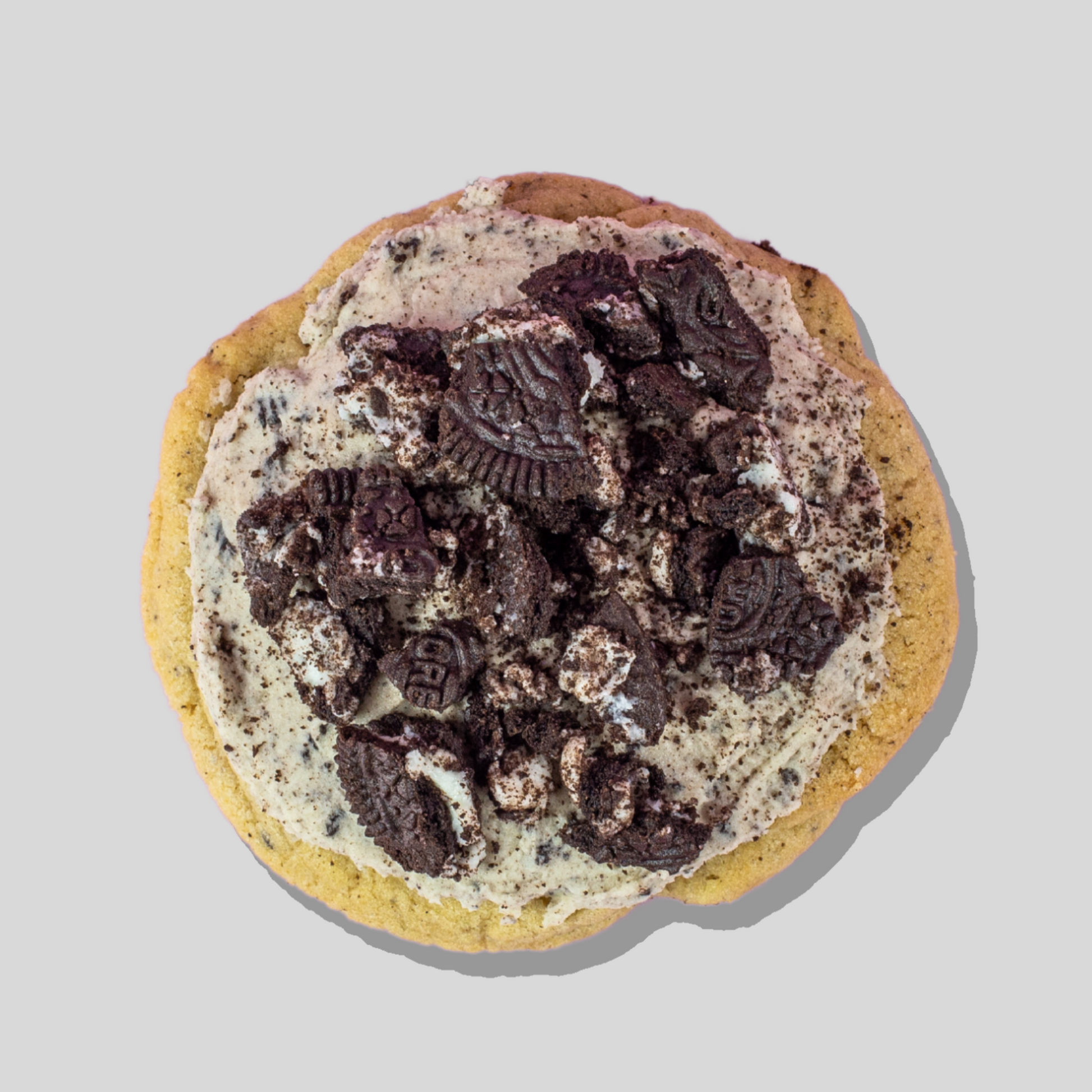 Cookies n Cream Maxi cookie with Oreo buttercream frosting and crushed Oreos.